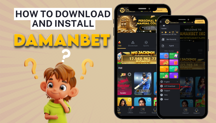 an image of smart phone  on how to sdownload and install damanbet app