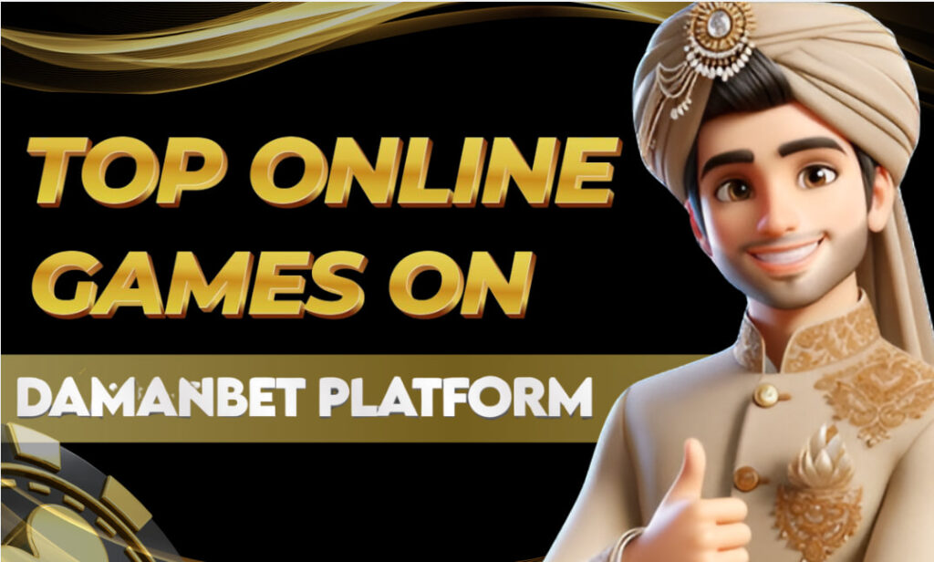 A picture of a man where the top games of DamanBet for the new free casino games are mentioned.