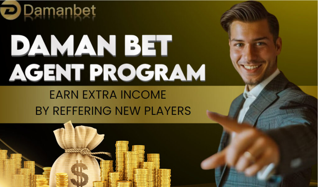 A picture of a professional man explaining what the Daman Bet Agent Program is.